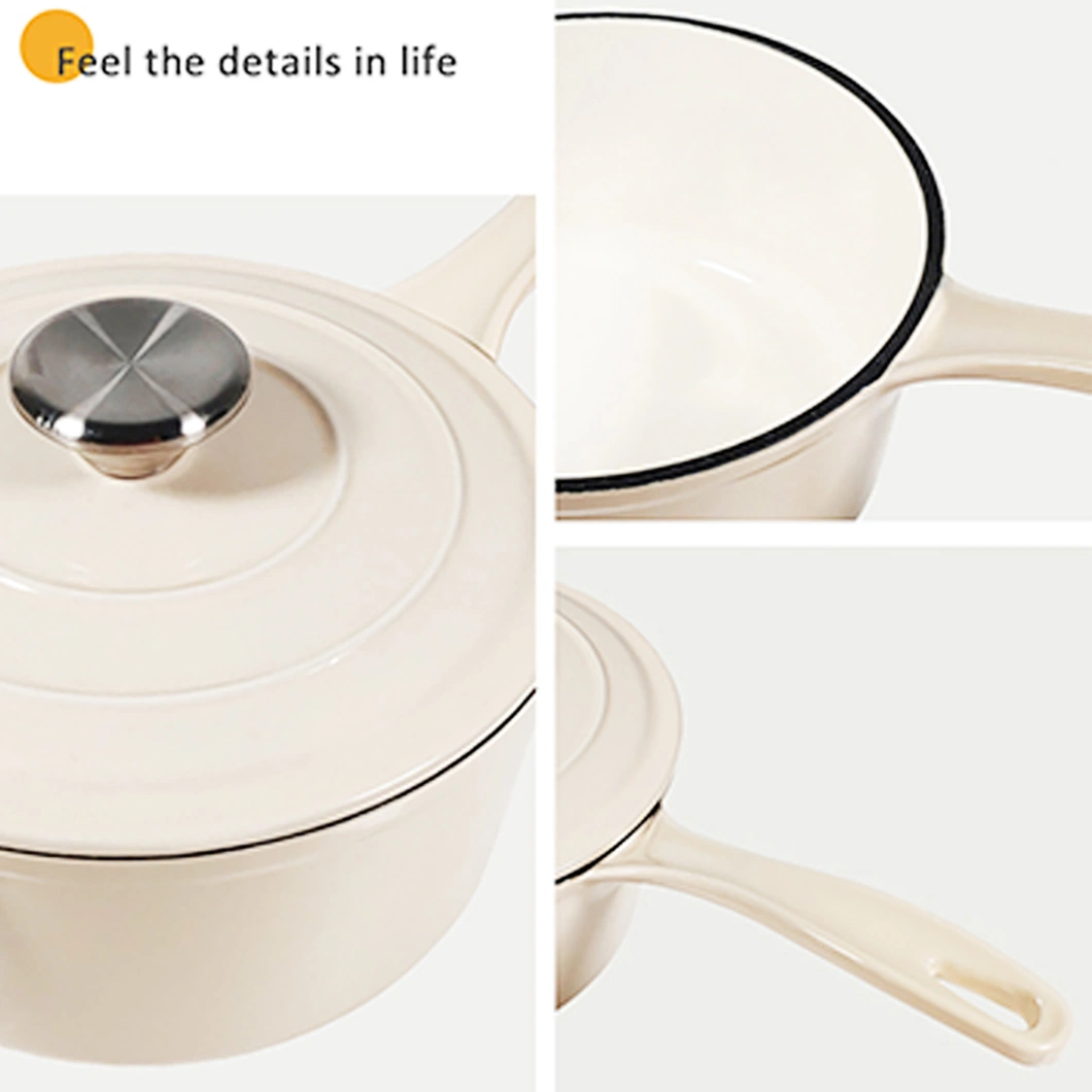 Wholesale Factory Colorful Enamel Cast Iron Casserole Pot Kitchen Casseroles Cookware 18cm Enamel Cast Iron Sauce Pan