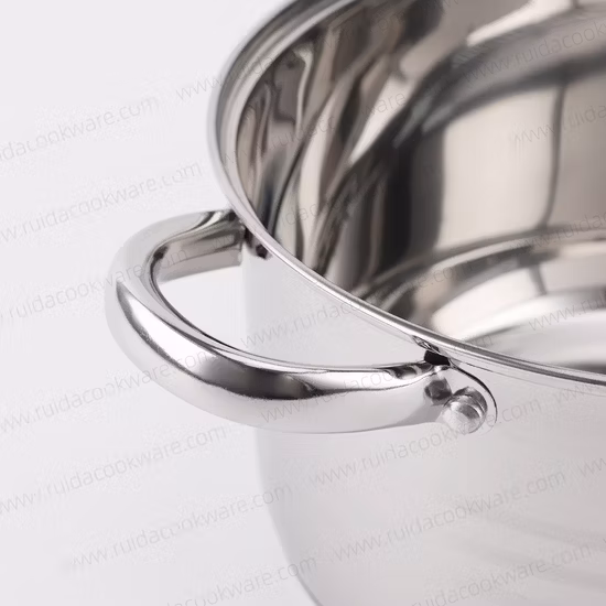 고품질 G 모양 유리 뚜껑의 스테인레스 스틸 냄비 16cm/18cm/20cm